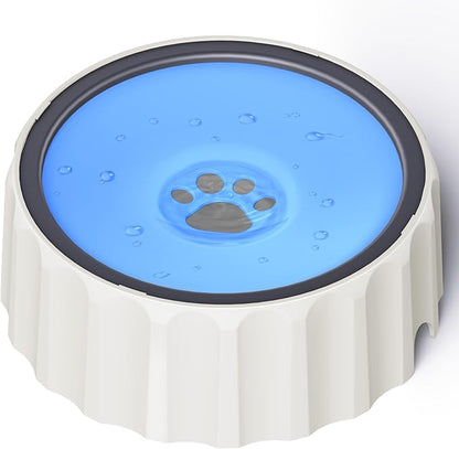Dog Small Animals Water Bowl No Spill 70oz/2L Large Capacity Dispenser Non Slip No Splash Small Animals Bowl Pet Slow Feeder No Drip Dog Water Bowl on Vehicle for Dogs and Cats - Blue