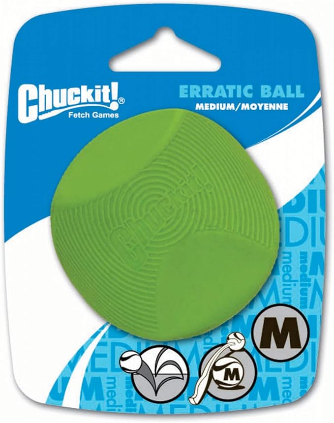 Chuckit! Erratic Ball Dog Fetch Toy, Medium (2.5 Inch) 1-Pack