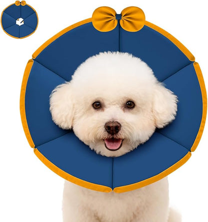 MAXFUT Soft Dog Cone Collar,Foam Cone for Dogs to Stop Licking After Surgery,Non Inflatable Dog Donut Cone (Light Blue, XS)