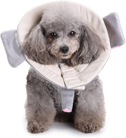 Pet Recovery Collar,Dog Protective E-Collar Soft Dog Cone Breathable Secure Lovely Collar for Puppy Small Medium Dogs (S-Neck: 30-33cm, Elephant)