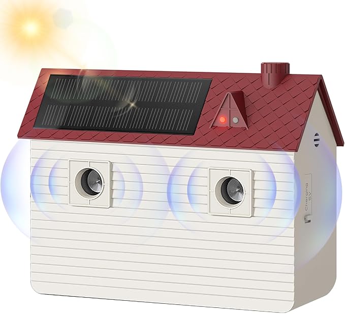 Dog Bark Deterrent Devices: Ultrasonic Anti Barking Device for Dogs with 3 Training Modes 50 FT | Solar Dog Barking Deterrent Devices | Stop Barking Dog Device for Indoor (Red)