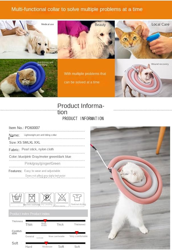 Dog Cone Collar, Inflatable Dog Neck Donut Collar Alternative After Surgery, Soft Protective Recovery Cone for Small Medium Large Dogs and Cats Puppies - Alternative Collar (Dusty Pink,S)