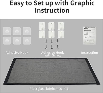 NWK Magic Dog Gate for Stairs Pet Gate for The House Providing a Safe Enclosure for Pets to Play and Rest, 6 Hooks Design (30'' X 70'')