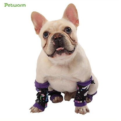 PetWarm Dog Recovery Sleeve 4pcs Set, Dog Leg Sleeve, Ideal for Comfort and Support During Pet Recovery, Suitable for Active or Support Recoverying Pet Use, Purple, S