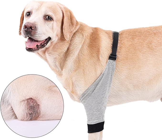HDKUW Dog Elbow Protector for Calluses, Recovery Suit for Front Legs, Cone Collar Alternative to Stop Licking Wounds, Cover Sleeve for Small Medium Large Dogs (L)