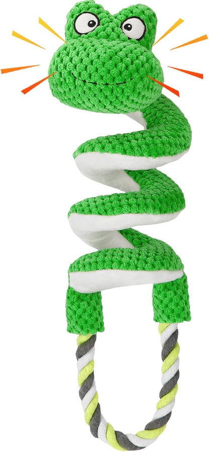 Letsmeet Interactive Squeaky Dog Toys with Pull Rope, Large Dog Tug of War Toy, Plush Puppy Chew Toys for Dental Health, Great for Small, Medium and Big Dogs