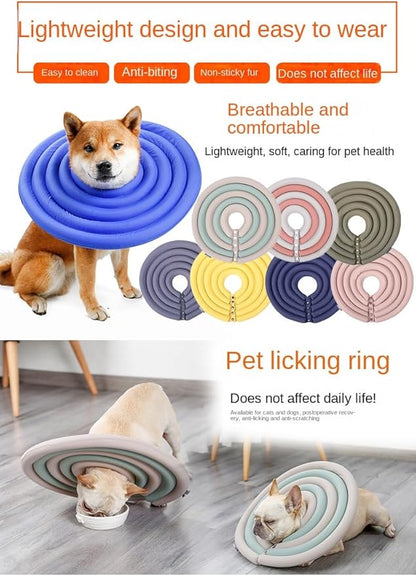 Dog Cone Collar, Inflatable Dog Neck Donut Collar Alternative After Surgery, Soft Protective Recovery Cone for Small Medium Large Dogs and Cats Puppies - Alternative Collar (Grey,XS)