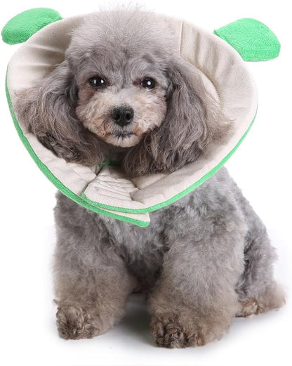 Pet Recovery Collar,Dog Protective E-Collar Soft Dog Cone Breathable Secure Lovely Collar for Puppy Small Medium Dogs (L-Neck: 38-41cm, Frog)