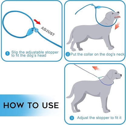 Slip Lead No Pull Dog Leash Slip Leads for Dogs Puppy Leash 5FT Slip Leash for Dogs Dog Lead with 6 Colors Strong Nylon Dog Training Leash Dog Leash (Blue)