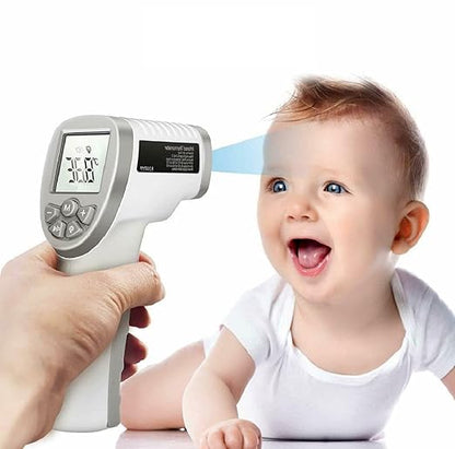 CLOC Non-Contact Infrared Thermometer SK-T008 - Both for Body and Object - Test Celsius & Fahrenheit - Battery Included - White.