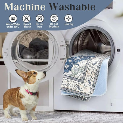 Washable Pee Pads for Dogs 2 Pack Reusable Puppy Training Pads 48"x32" Super Absorbent Waterproof Dog Training Pads, Non-Slip Potty Pads Whelping Pads Litter Mat Pet Supplies - Navy/Mix