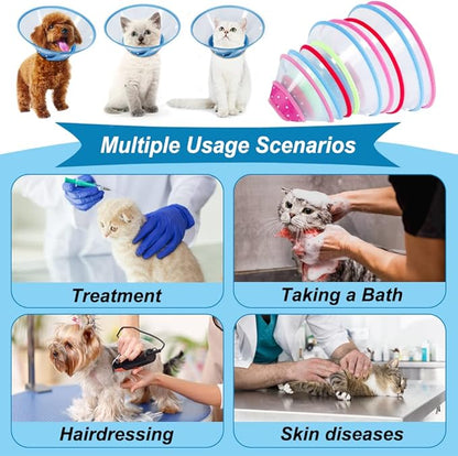 Vivifying Dog Cones for Small Dogs, Adjustable 8-9.6 Inches Soft Lightweight Elizabethan Collar for Puppy and Large Cats to Stop Licking Wounds After Surgery(Blue)