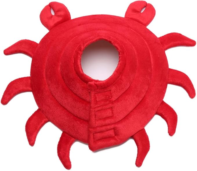 Pet Recovery Collar,Dog Protective E-Collar Soft Dog Cone Breathable Secure Lovely Collar for Puppy Small Medium Dogs (M-Neck: 35-38cm, Crab)