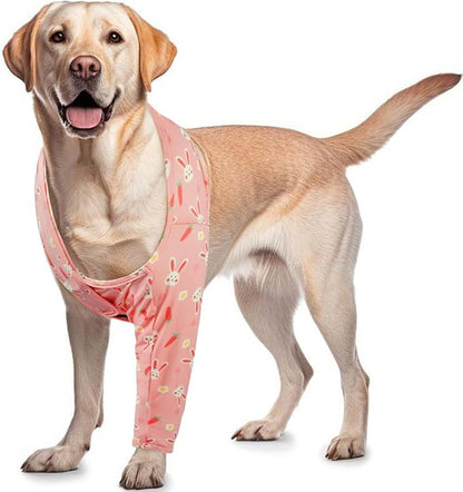 ROZKITCH Sleeve for Dogs Legs to Prevent Licking for Front Right Left Leg, Pet Wound Elbow Protector, Dog Recovery Suit Cone Collar Alternative for Sprain ACL CCL Arthritis Joint Care Rabbit 3XL
