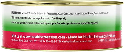 Health Extension 95% Beef Grain-Free Wet Dog Food, High Protein Recipe, Limited Ingredients, Picky Eaters, Ideal for Sensitive Stomachs 5.5 oz (Case of 24)