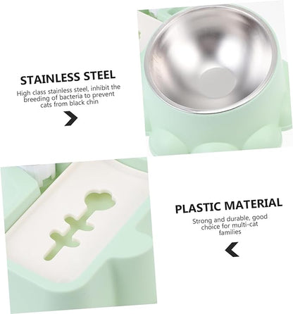 Balacoo Automatic Stainless Steel Dog Feeder Bowl and Water Dispenser Multifunctional Pet Food Container Elegant Design Convenient for Home and Pet Stores Green