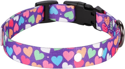 Rhea Rose 1 Inch Replacement Collar Strap Shock Collar with 2 Holes, Compatible with Nearly All Brands and Models of Underground Electric Dog Fences and Training Collars, Heart Print Pattern