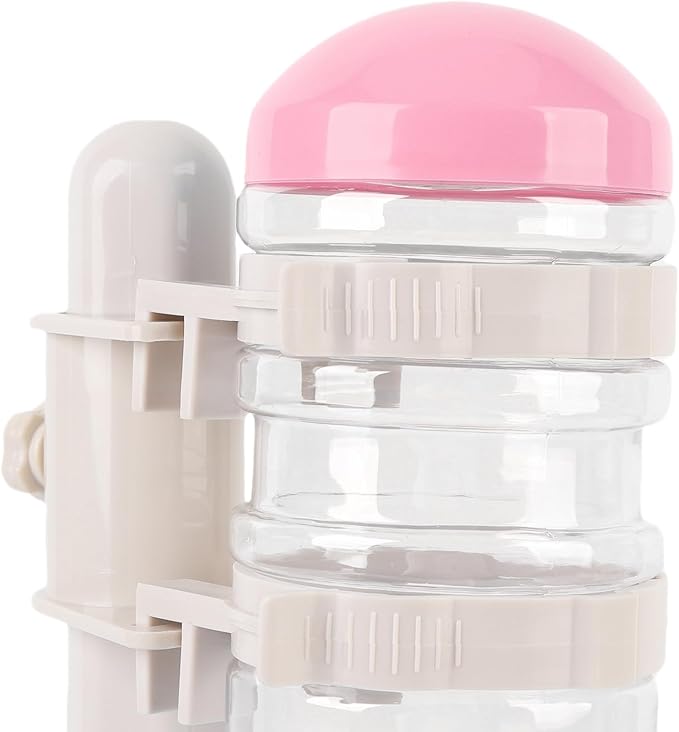 Pssopp Dog Standing Water Dispenser Feeder, Automatic Feeders Capacity Pet Standing Water Dispenser Feeder for Playful Pets Dog, 500ml Automatic Pet (Pink)