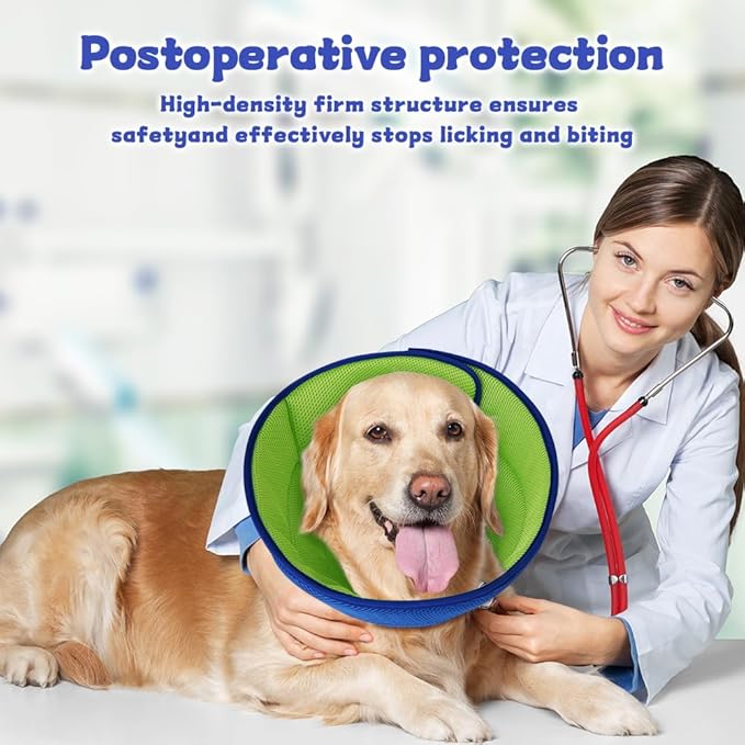 Soft Dog Cone Collar After Surgery Alternative for Dogs to Stop Licking, Comfort Collars for Large/Medium/Small Pet/Cat, Comfortable Elizabethan Neuter Recovery E Cones of Shame Neck & Head Ecollars