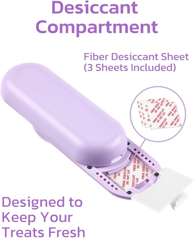 Clink Design Dog Training Clicker and Clicker Dog Trainer with Built in Treat Storage, Compact Dog Clicker for Puppy Training or Cat Clicker, 2.36 oz, Purple