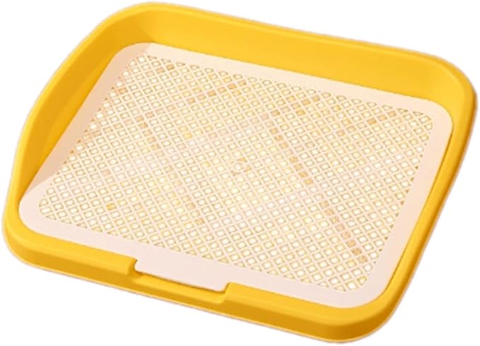 Dog Toilet Puppy Pad Holder Supplies Non Slip with Column Dog Pee Holder Training Pad for Bunny Home Dorm Room, Yellow
