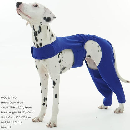ROZKITCH Dog Leg Sleeve to Stop Licking Rear Leg for Right Left, Pet Anti Licking Wound Elbow Protector, Dog Recovery Suit Cone Collar Alternative for Sprain ACL CCL Arthritis Joint Care Blue L