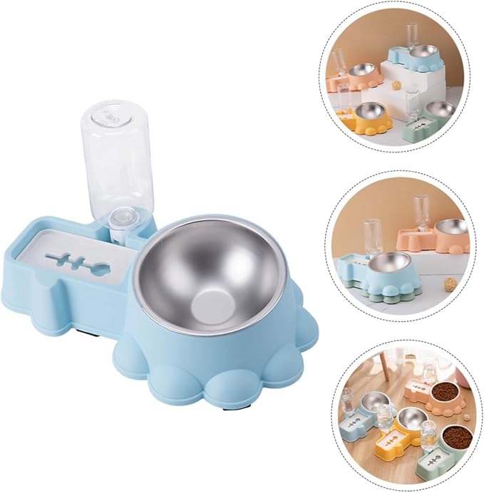 Kisangel 1 Set Adorable Dog Feeder and Water Dispenser Convenient Automatic Pet Bowl Non Slip Design for Cats Dogs Pet Stores