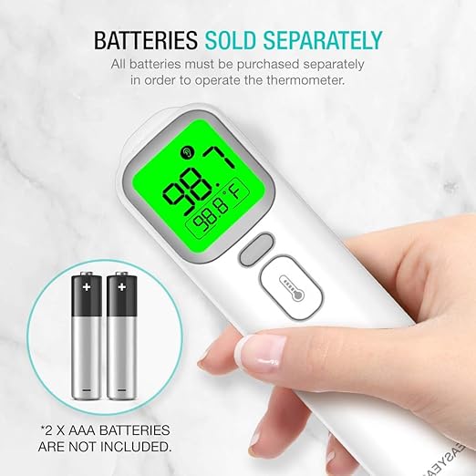 EasyEast Touchless Infrared Forehead Thermometer, Smart Digital Screen, Fast Reading Detection, No Battery Included