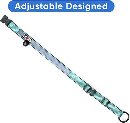 Pawtitas Lumberjack Padded Martingale Collar for Dogs | Soft Neoprene Dog Collar for Your pet's Comfort Made with Reflective Band for Maximum Visibility | Fits Small and Large Pets - Large Teal