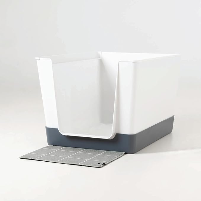 Indoor Dog Potty with High Walls and Low Entry for Small Dogs — Vertical Pad Holder, Splash Guard, and Clean Modern Design by DoggyBathroom (Regular, Dark Grey)