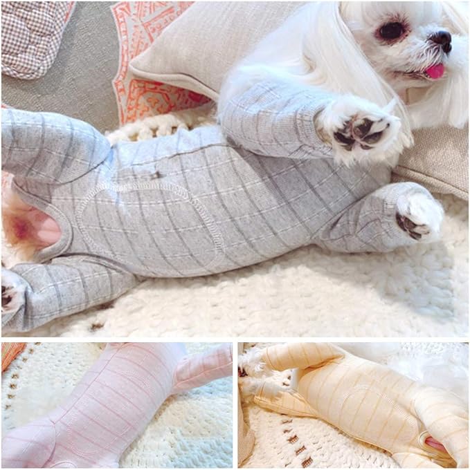 Recovery Suit for Dog After Surgery Cut Pet Recovery Shirt Dog Abdominal Wounds Bandages,Wound Protective Full Coverage Dog's Bodysuit for surgery Female Dog Prevent Licking(RSS08-Fgrey-S+)