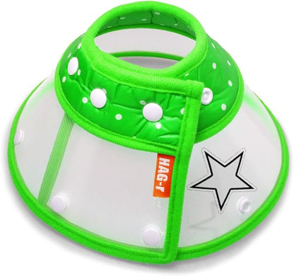 Lightweight Small Dog Cone Adjustable 5in 13in, Soft Cone for Cats to Stop Licking, Recovery Collar After Surgery(Green, M)