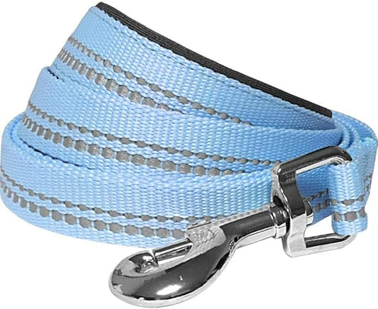Blueberry Pet 3M Reflective Pastel Color Dog Leash with Soft & Comfortable Handle, 4 ft x 1", Baby Blue, Large, Leashes for Dogs