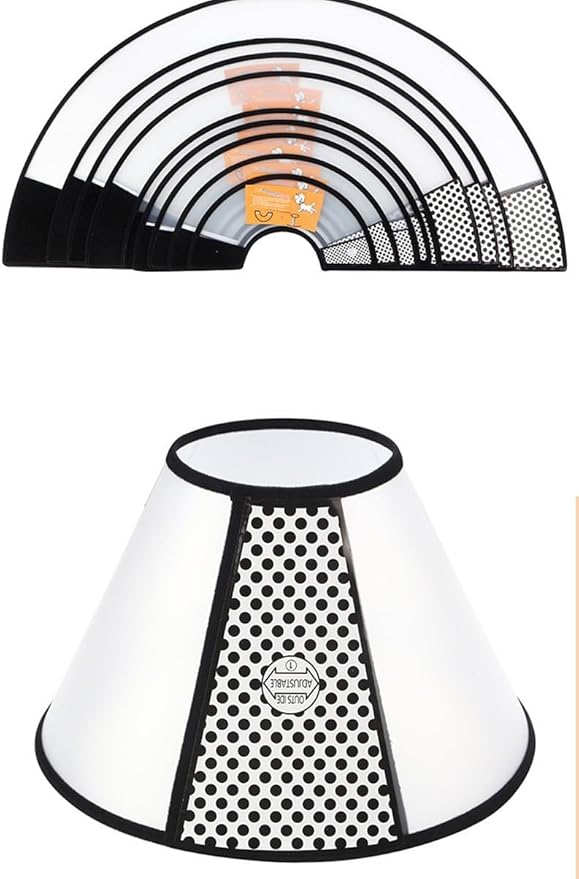 Dog Cone Collar Adjustable After Surgery–Soft, Comfortable Recovery E-Collar with Hook & Loop Closure, Protective Elizabethan Collar for Small, Medium & Large Dogs(Clear, XS (Neck 8.5"-10"))