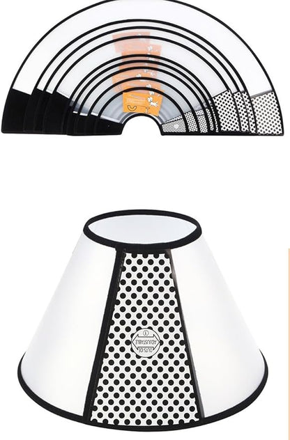 Dog Cone Collar Adjustable After Surgery–Soft, Comfortable Recovery E-Collar with Hook & Loop Closure, Protective Elizabethan Collar for Small, Medium & Large Dogs(Clear, S, Neck 9.5"-11.5")