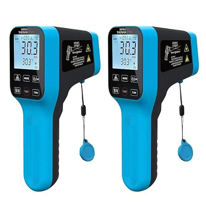 2PCS Infrared Thermometer Gun Rechargeable, -58℉~2912℉ High Temp Laser Industrial Thermometer, D:S=30:1 Touch Button Waterproof Pyrometer, Digital IR Temperature Gauge with Type-C Port (NOT for Human)