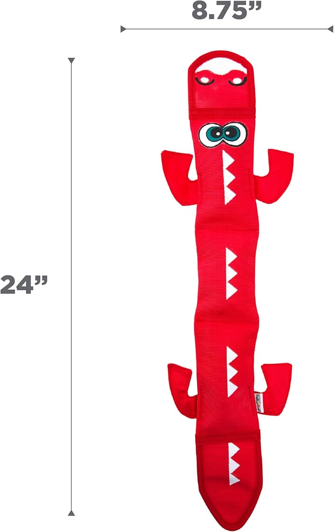 Outward Hound Fire Biterz Dragon Plush Firehose Material Interactive Dog Toy, Large