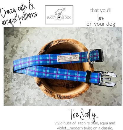 Lucky Love Dog Martingale Dog Collar - Adjustable, No-Slip, Durable, & Soft Webbing Collar for Male and Female Dogs Ideal for Training & Walking - Scotty, Small