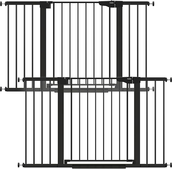 Cumbor 51.5" Wide Auto Close Baby Gate & Cumbor 2 Pack 51.5" Wide Dog Gate, Durable Child Gate for Stairs, Doorways, Easy Walk Thru Dog Gate for House for Doorways
