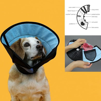 KVP Calmer Pet Recovery Collar, XS Size Fits 6" to 9" Neck/4.75" Depth