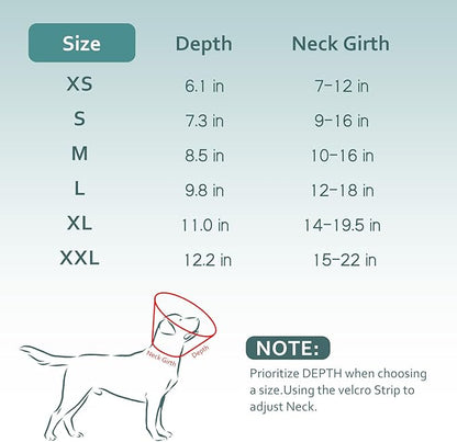 Dog Cone Collar with Snap-on Detachable Soft Liner, Lightweight Transparent Elizabethan Alternative to Stop Licking, for Spay Neuter Surgery Recovery, for Medium Large Small Dogs (Green,M)