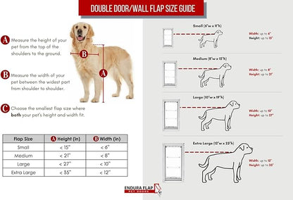 Endura Flap Single Flap Pet Door for Doors | All-Weather Insulated Flap | Durable Aluminum Frame with Secure Locking Cover | Interior and Exterior Door Installations | White, Large, Single Flap