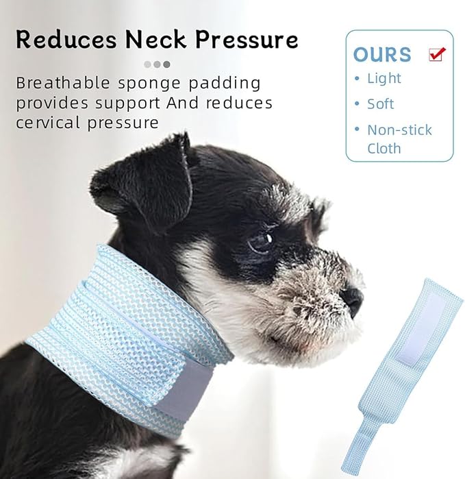 Cat Neck Brace Cover - Breathable Elizabethan Collar for Post-Surgery Recovery Anti-Lick Wound Adjustable Protective Cervical Cone for Small Medium Large Dogs Cats (Neck Girth 12.6-15.7" Depth2.0