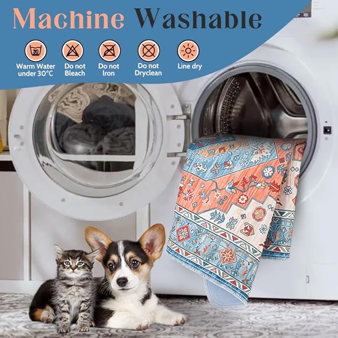 Washable Pee Pads for Dogs 2 Pack Reusable Puppy Training Pads 40"x26" Super Absorbent Waterproof Dog Training Pads, Non-Slip Potty Pads Whelping Pads Litter Mat Pet Supplies - Orange/Mix