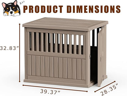 42 Inch Dog Crate Furniture Lockable Dog Kennel Indoor for Large Dogs and Medium Heavy Duty Pet Crate Decorative Pet Cage End Table,Grey