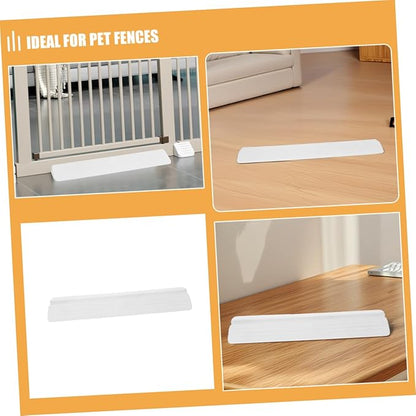 BESPORTBLE 2Pcs Gate Support Feet Slip Floor Transition Strip for Doorway Ramps Durable Guardrail Holder for Stairways Pet Fences Easy Installation White