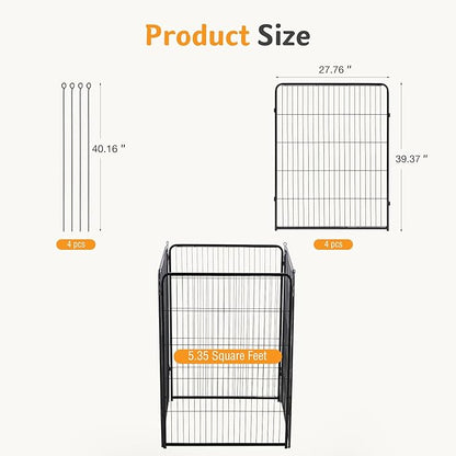 NEWBULIG Dog Playpen for Indoor 40 Inch 4 Panels - Portable Heavy Duty Metal Pet Exercise Pen, Foldable Small Medium Large Dog Puppy Playpen Fence for Outdoor RV, Camping, Yard, Garden