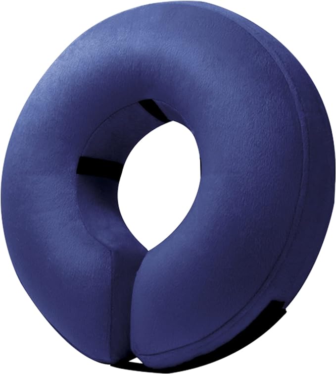 BENCMATE Inflatable Dog Cone Collar Alternative, Soft Dog Cone for Small Medium Large Dogs and Cats, Neck Recovery ECollar Donut Collar After Surgery (XLarge, Navy Blue)