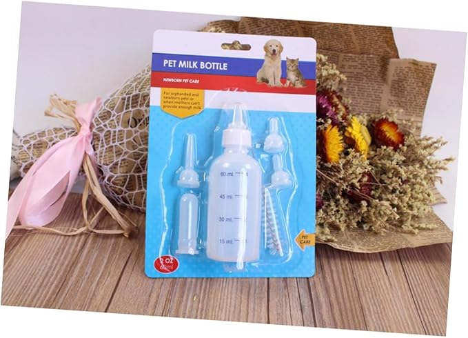 BESPORTBLE Professional Pet Nurser Bottles Set 60ml Milk Bottle Kit for Kitten Puppies Cleaning Brush
