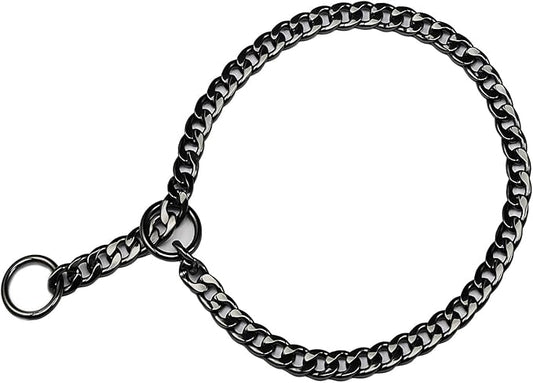 Stainless Steel P Chock Metal Chain -JYHY Dog Necklace Collars Walking Training Pet Supplies for Small Medium Large Dogs (Black, 28" (Fits Neck 24" to 26"))